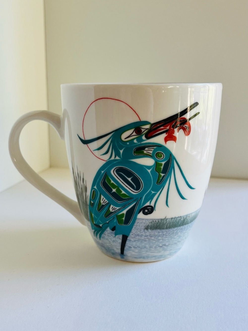 Indigenous Art Mug Green Heron - Richard Shorty